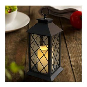 Bright Zeal 14" Tall Black Vintage Candle Lantern